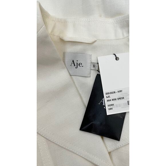 NEW NWT Aje. Ana Mini Dress Ivory US Size 4 - Picture 5 of 7